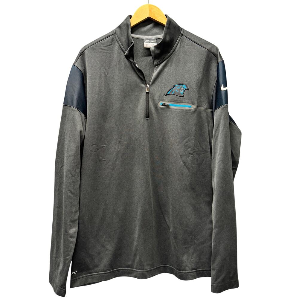 Carolina Panthers 1/4 Zip Jacket Mens XL Nike Dri Fit NFL On Field Apparel